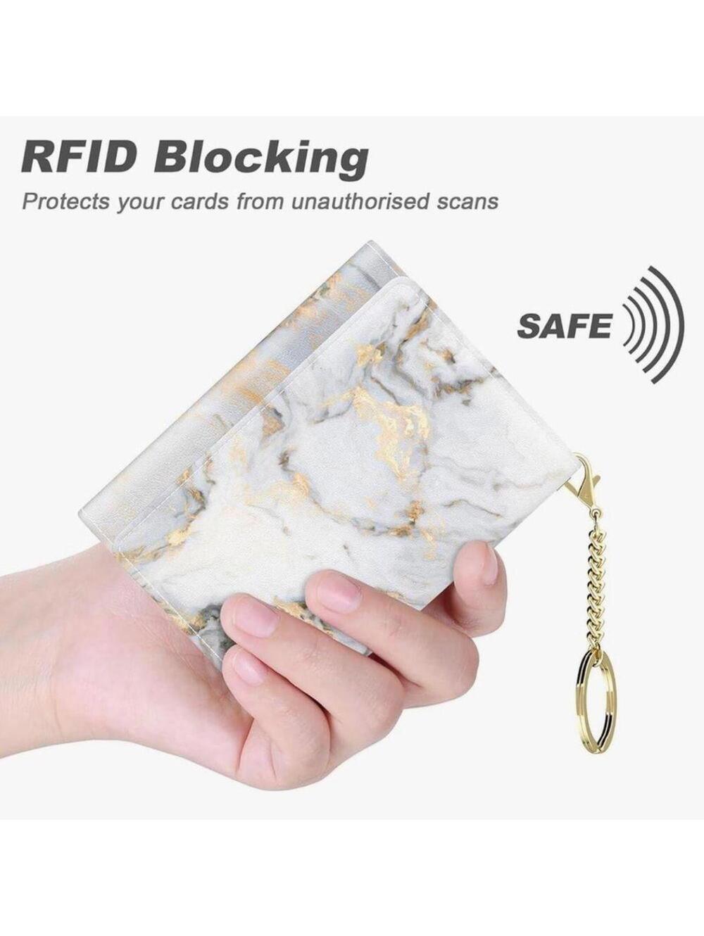 Marble Pattern RFID‎ Blocking Wallet with Keyring - Picture 2 of 5